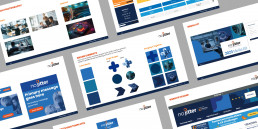 Style guide spread showing the adapted design system