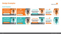 Social media templates from the telecomm's trade media brand design system